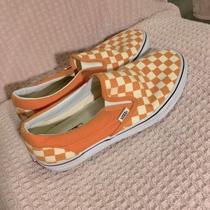 Orange Checkerboard Vans